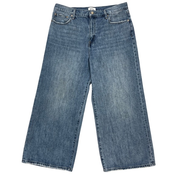 pistola Denim - Pistola Loretta Wide Leg Ankle Jeans 33 Lapis High-Rise Crop Distressed Coastal
